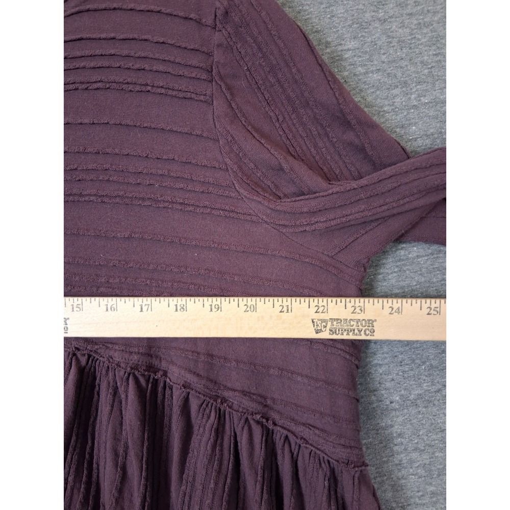 Free People Womens Shirt XL Purple Take A Spin Tunic Babydoll Boho Lagenlook - Picture 2 of 8